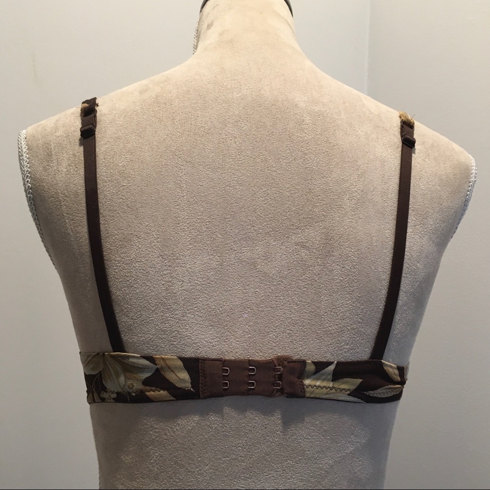 Victoria’s Secret Brown Floral Printed‎ Mesh Balconette Demi Bra 34B - Picture 2 of 7